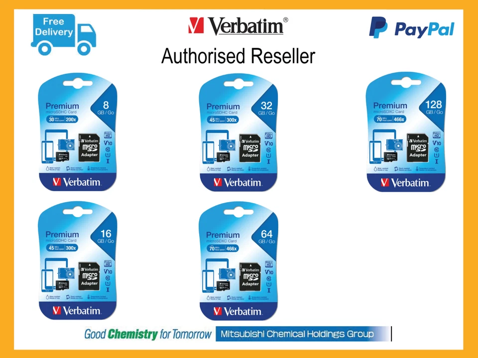 Verbatim Premium microSDHC Card - 16GB / 32GB / 64GB / 128GB - Image 1 of 4