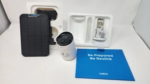 Reolink Argus Eco Wifi Camera NON-WORKING CHARGE PORT w/ Black Solar Panel - Picture 1 of 6