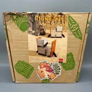 Vintage CD Storage Rack Rhino 53 Wooden Metal CD Holder Safari Theme 53 CDs NOS - Picture 1 of 9