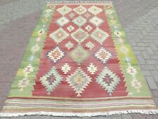Turkish Kilim Rug, Modern Kelim, Floor Rug, Wool Rug 64"x112"Area Rugs, Carpet