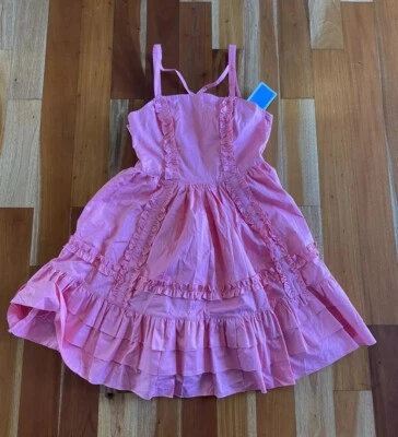 NUEVO CON ETIQUETAS DIAMOND HONEY VESTIDO DE SOL PUNK CON VOLANTES ROSA PARA MUJER JAPONÉS JUNIOR TALLA GRANDE Foto 1 de 4
