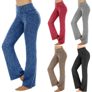 Women High Waist Gym Leggings Ladies Fitness Sports Pocket Running Yoga Pants US - Picture 1 of 27