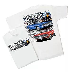 T-shirt bianca vintage caricatore muscolare (057) 100% cotone NHRA Mopar - Foto 1 di 1
