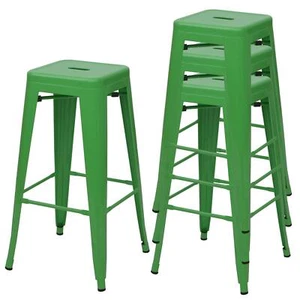 B-Ware 4er-Set Barhocker MCW-A73, Tresenhocker, Industriedesign stapelbar grün - Bild 1 von 7