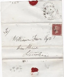 1845 WELFORD & UDC HUSBANDS BOSWORTH PMKS PART WRAPPER > WILLIAM FREER LEICESTER - Picture 1 of 1