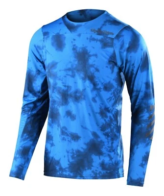 Troy Lee Designs TLD Men's Skyline Long Sleeve Cycling Jersey Tie Dye Blue MD - Image 1 of 3