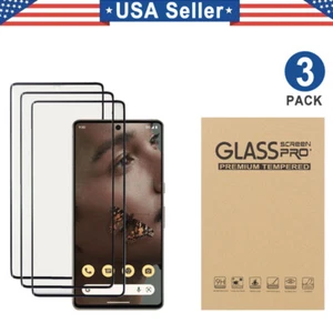 3PK Tempered Glass Protector Google Pixel 3 4 5 6 7 8 8 9 10 a Pro Fold XL - Picture 1 of 32
