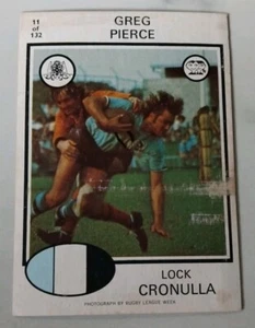 1975 SCANLENS RUGBY LEAGUE Greg Pierce Card #11 Cronulla Sharks - Picture 1 of 2