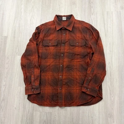 The North Face Arroyo Flannel Shirt Men's Large Orange Plaid Outdoors Hiking  - Image 1 of 4