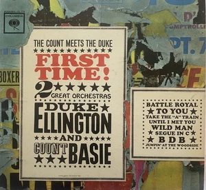 Duke Ellington & Count Basie FIRST TIME 2 Great Orchestras 1962 6 Eye Vinyl VGEX - Picture 1 of 4