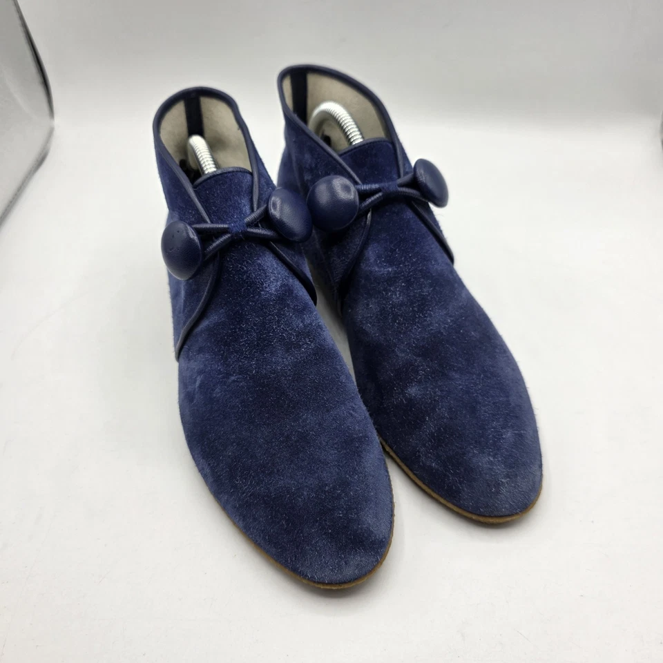 Botines Salvatore Ferragamo vintage para mujer 36,5 azul gamuza edición limitada  Foto 1 de 4