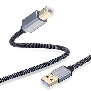 Printer Cable 6ft,USB 2.0 Type A Male to B Male Braid Cables Scanner Cord High - Picture 1 of 6