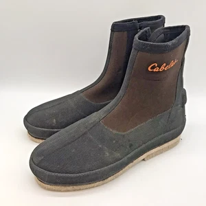 Cabela's Filzsohle Reißverschluss Watstiefel Herren M braun Angeln Rafting Neopren Gummi - Bild 1 von 10