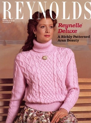 Reynolds Knitting Pattern 410 Reynelle Deluxe Richly Patterned Aran Beauty 32-38 - Image 1 of 2