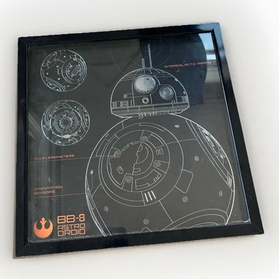 Star Wars BB-8 Droid Wall Art Artissimo Black Silver 16x16 Decor Room - Image 1 of 4