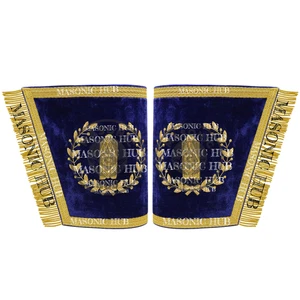 Freimaurer Großloge Junior Wächter Manschetten Set - handbestickte Goldbarren - Bild 1 von 5