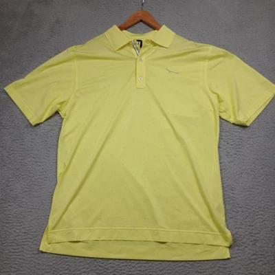 Camisa polo FootJoy para hombre grande amarilla micropunto rendimiento golf manga corta Foto 1 de 4