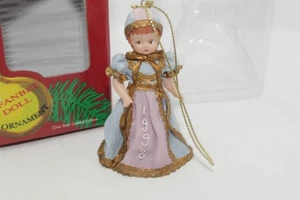 1998 effanbee 1998 blue/purple dress collectible ornament 2 3/4" #fo34 nos - Picture 1 of 3