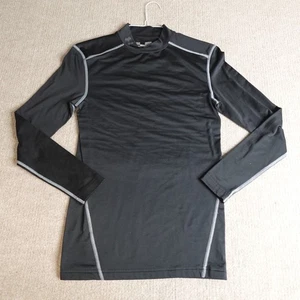 Under Armour Shirt Medium Black Long Sleeve Mock Neck Compression - Picture 1 of 7