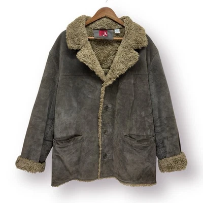 Vintage Y2k Marlboro Gear Penny Lane Coat Mens XL Brown Suede Sherpa Jacket Barn - Image 1 of 4