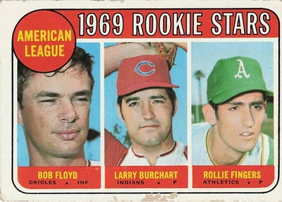 1969 Topps - High # Rollie Fingers, Bobby Floyd, Larry Burchart #597 (RC) Foto 1 de 2
