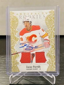 2025-26 Upper Deck Artifacts Rookie Gold Material AUTO Zayne Parekh /199 Flames - Bild 1 von 2