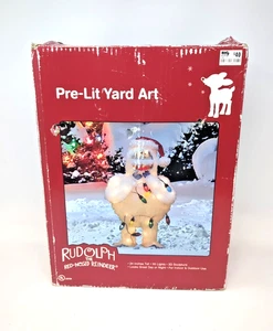 24” Pre-Lit LED Light Up Rudolph BUMBLE Abominable Snowman Yard Art Decoration - Picture 1 of 3