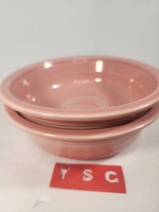 (2) Fiesta Ware HLC Rose Pink Soup / Cereal Bowls 7" Diameter Mint Lot - Picture 1 of 4
