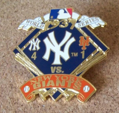 1937 NY N.Y. New York Yankees vs NY New York Giants WS World Series pin MLB - Image 1 of 4