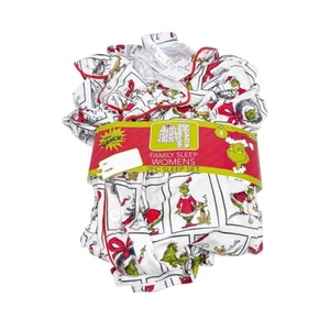 Dr. Seuss Women's The Grinch Pajamas Christmas Notch Collar Pajama Set Small - Picture 1 of 2