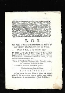 Gesetz Fortschrittsmodus Schüler & Offiziere Genie Corps 15. Dezember 1790 E36 - Bild 1 von 8