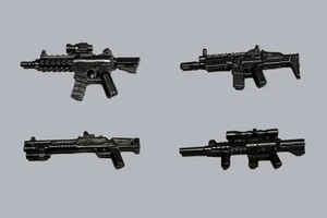 4 Gewehre für Minifiguren | Custom Modern Waffe Militär Spielzeug Zubehör - Bild 1 von 1