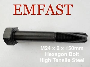 M24 x 2 x 150 Sechskantschraube metrisch fein H/T Stahl 24mm 150mm Sechskantschrauben Bolzen - Bild 1 von 2