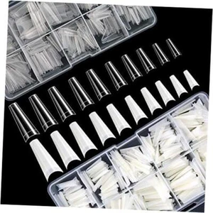 1000 PCS Acrylic Nails Artificial Half False French Coffin Ballerina Nail Tips - Picture 1 of 7