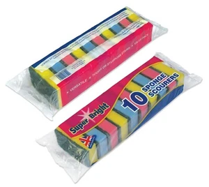 Superhelle 10er Pack Schwammscheuer verschiedene Farben - Bild 1 von 1