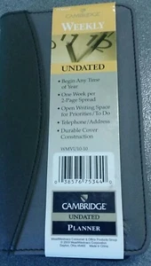 Undatierter Wochenkalender Tagesplaner von Cambridge 2 Seiten & Telefon # Abschnitt - Bild 1 von 12