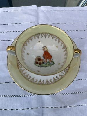 TASSE DEJEUNER D'ENFANT A OREILLES PORCELAINE DE LIMOGES - Photo 1/4