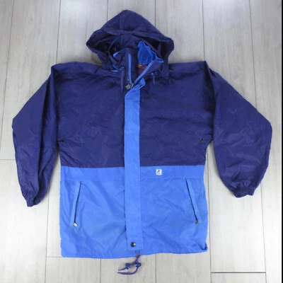 Imperméable Full Zip Oversized Vintage 90s Colorblock K-Way Homme S Violet Nylon - Photo 1/4