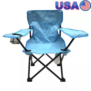 Kids Folding Camp Chair W/ Tote Bag Durable Outdoor Lightweight Cup Holder New - Picture 1 of 8
