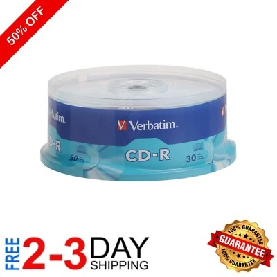 30 Non-Rewritable CD-R Discs - 80 Minute Spindle Storage for Digital Files - Image 1 of 4