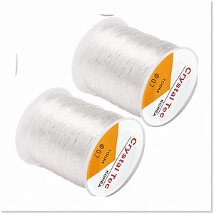 2Pack 0.7mm Elastic String - Versatile Jewelry Cord for DIY Bracelets, Crystal B - Picture 1 of 7