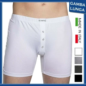 Boxer uomo OLIMPIA cotone elasticizzato aperto apertura con bottoni gamba lunga - Foto 1 di 7