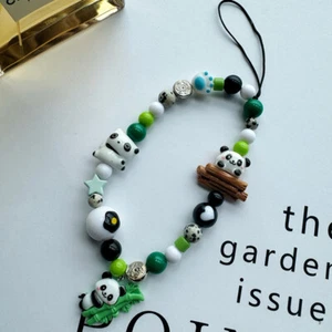 Chinese Style Cartoon Panda Beaded Phone Chain Charm Cute Anti-loss Phone Strap - Zdjęcie 1 z 8
