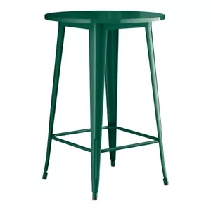 30'' Round All Weather Emerald Metal Restaurant Patio Bar Height Table - Picture 1 of 8