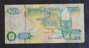  Bank of Zambia Note K20 Twenty Kwacha from Zambia 1992 from India - Picture 1 of 2
