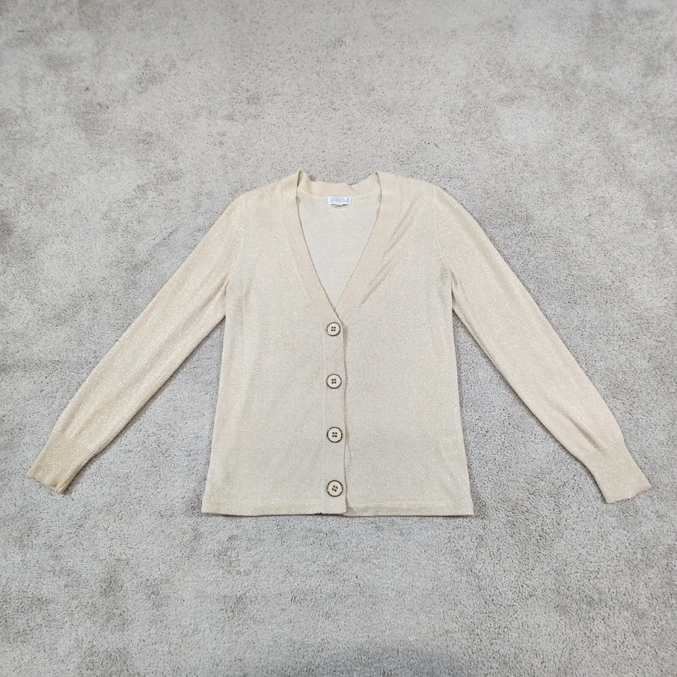 Cárdigan de seda Joseph A Qu'est-ce Que C'est suéter metálico para mujer Momcore Foto 1 de 4