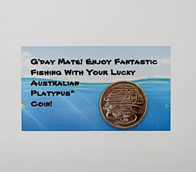 Fathers Day Gag Gift Lucky Fishing Platypus Coin Birthday Australian Mint Coin - Image 1 of 4