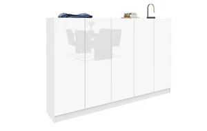 Schuhschrank 5 Türen Kommode Regal Ordnungssystem Modern Weiß Hochglanz VAASA - Bild 1 von 14