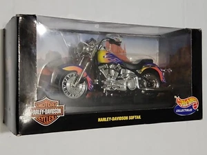 HOT WHEELS HARLEY DAVIDSON SOFTAIL MOTORCYCLE 1:10 DIECAST 21360 NEW - Picture 1 of 6