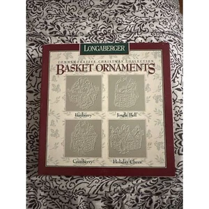 Longaberger Pewter Basket Ornaments Commemorative Christmas Collection 1990's - Picture 1 of 6